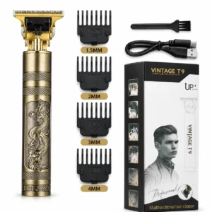 Vintage T9 Professional Hair & Beard Trimmer – Rechargeable Cordless Clipper